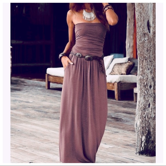 Best selling maxi Tube dress with side pockets - Picture 5 of 6